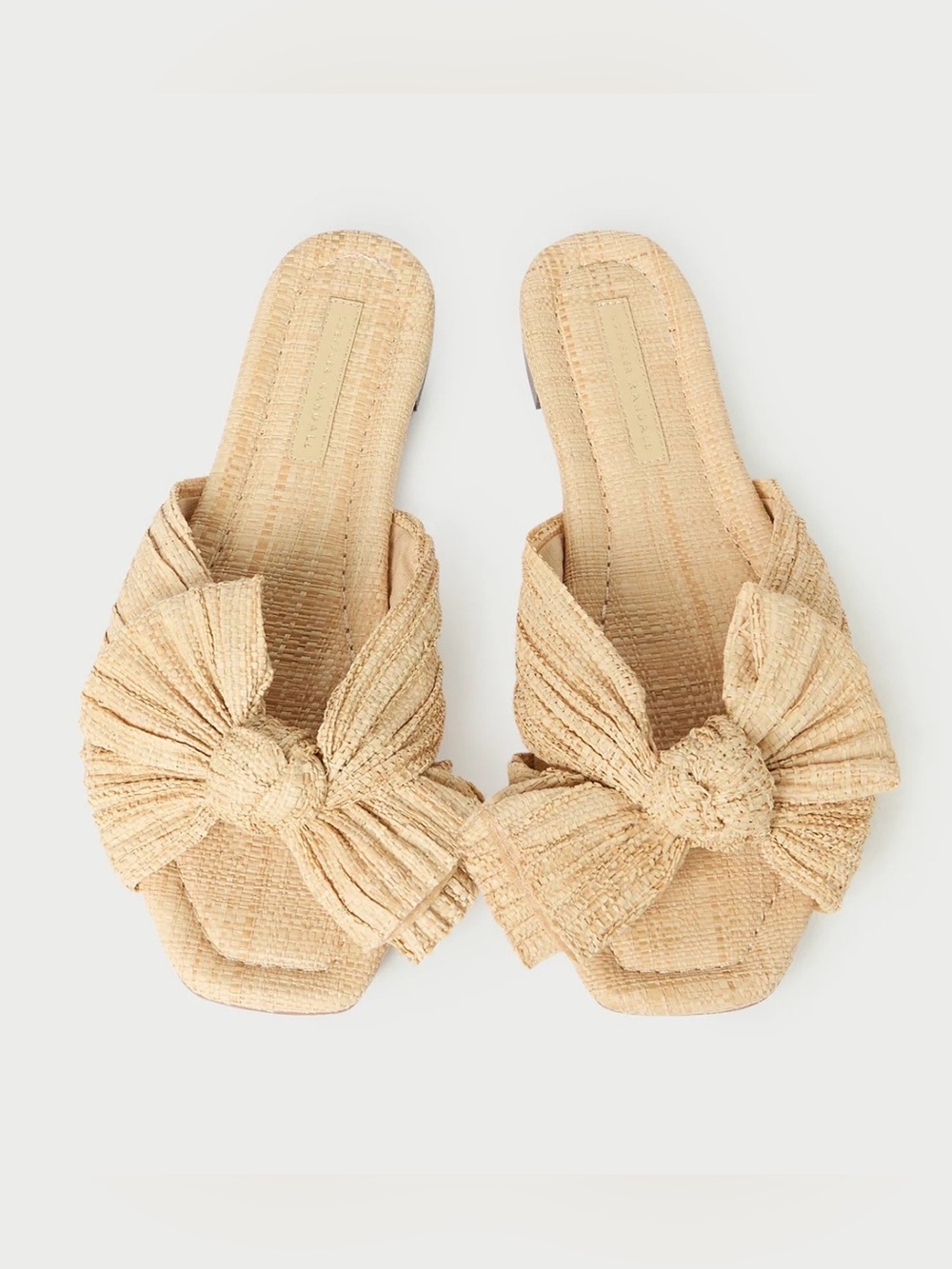 Daphne Natural Bow Slide Sandal, Natural, Size 8